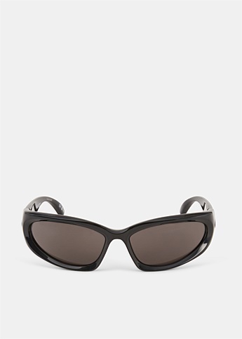 Black Swift Oval Sunglasses