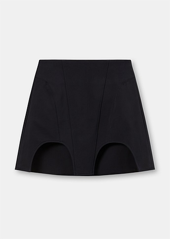 Black Arch Mini Skirt