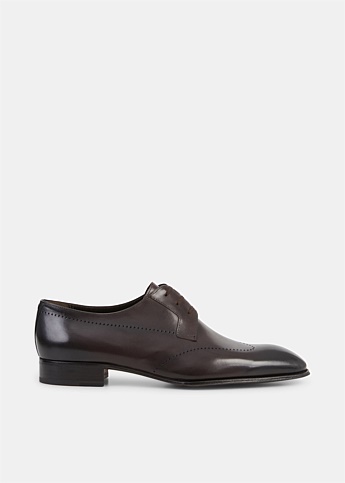 Dark Brown Leather Oxford Shoes