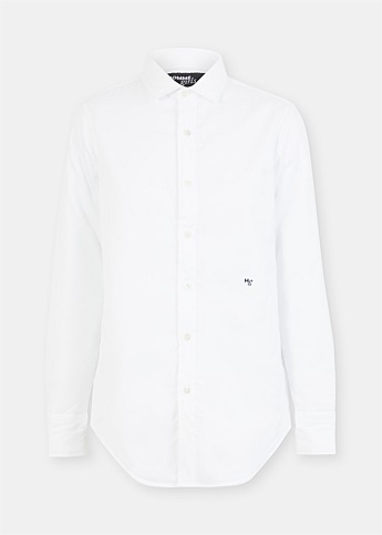 White Padded Long Sleeve Shirt