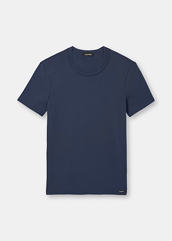 Dark Blue Stretch Short Sleeve T-Shirt
