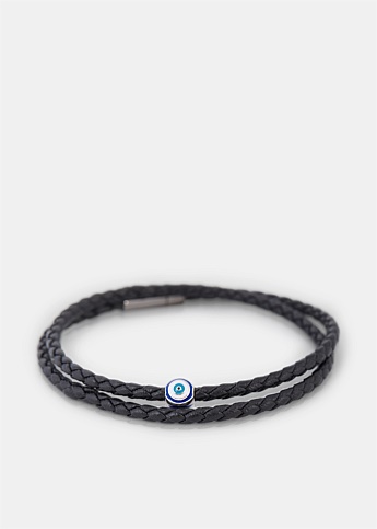 Black Double Wrap Braided Bracelet