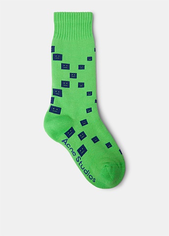 Green Face Logo Socks