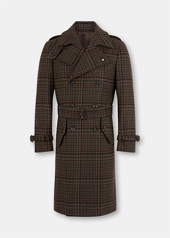 Brown Check Trench Coat