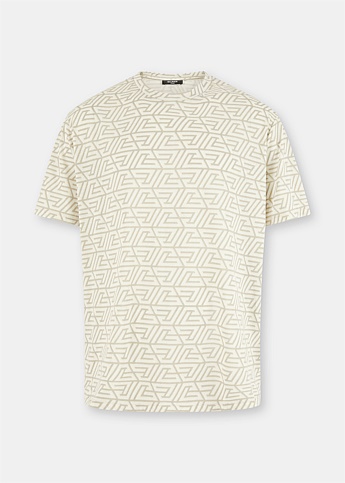 Beige Pyramid Monogram T-Shirt