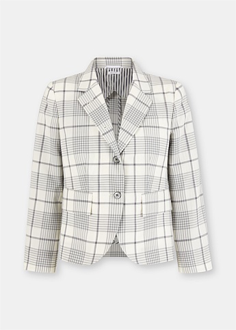 Medium Grey Check Wool Suiting Sports Coat