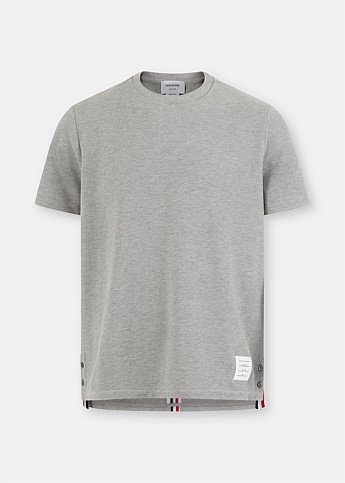 Grey Side Vent Relaxed Cotton T-Shirt