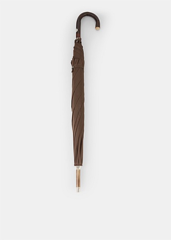 Brown Solid Stick Umbrella