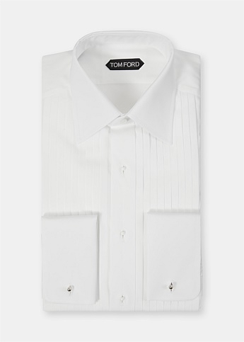 White Plisse Evening Shirt