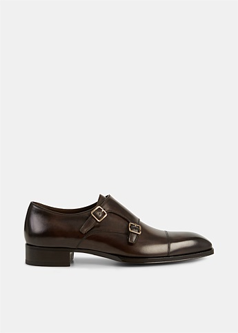 Brown Edgar Monk Double Buckle Shoes