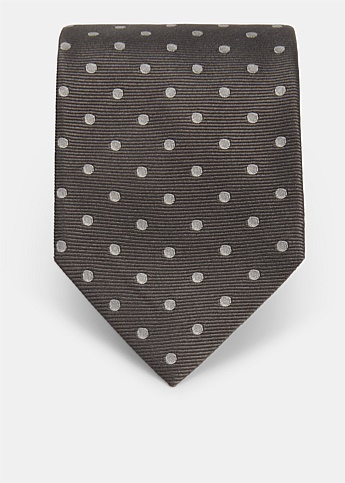 Dark Grey Polka Dot Tie