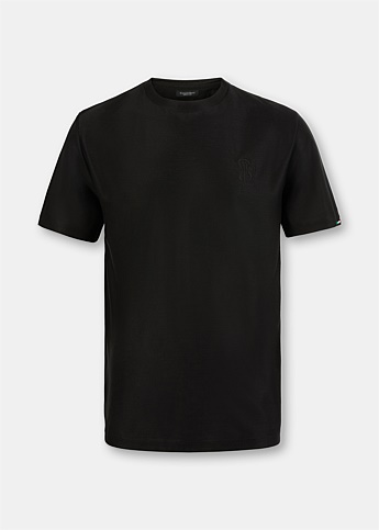 Black Tonal Logo Silk T-Shirt