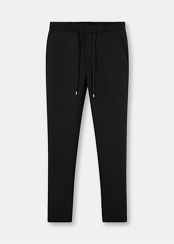 Black Tailored Drawstring Pants