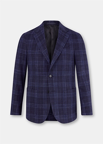 Blue Check Tosca Single Breasted Jacket