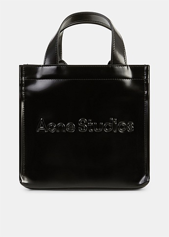Black Logo Mini Shopper Tote Bag
