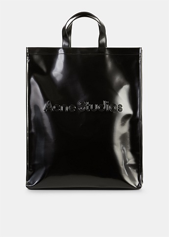 Black Logo Large Shopper Tote Bag