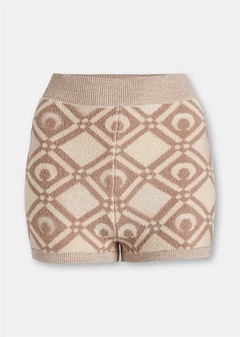 Beige Knit Shorts