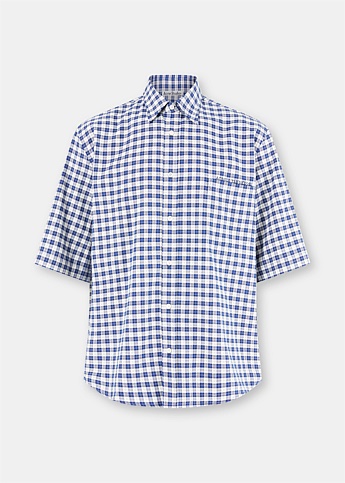 Blue Sambler Gingham Short Sleeve Shirt