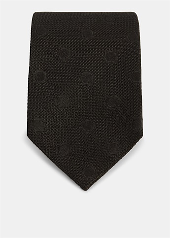 Black Silk Polka Dot Tie