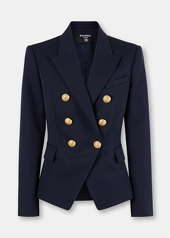Navy 6 Button Double Breasted Blazer