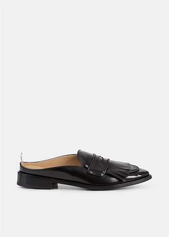Black Penny Loafer Mules
