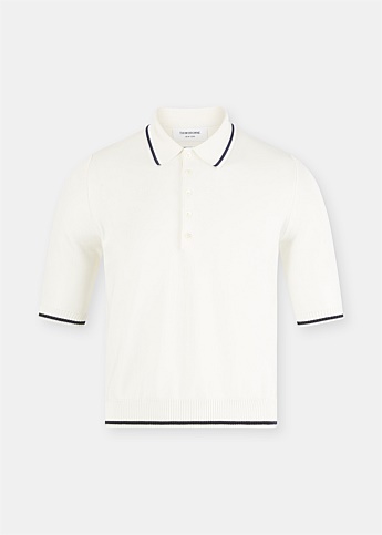 White Pique Short Sleeve Polo Shirt