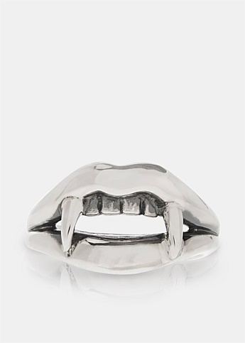 Silver Vampire Fang Ring