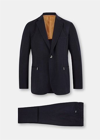 Navy Two-Piece Wool Suit