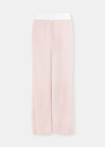Blush Pink Side Panel Flared Trousers