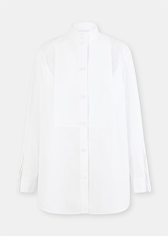 White Lace Trim Shirt