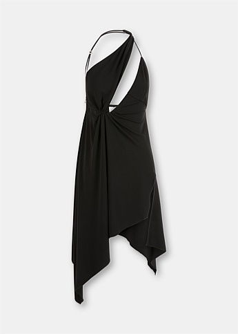 Black Asymmetric Cut-Out Dress