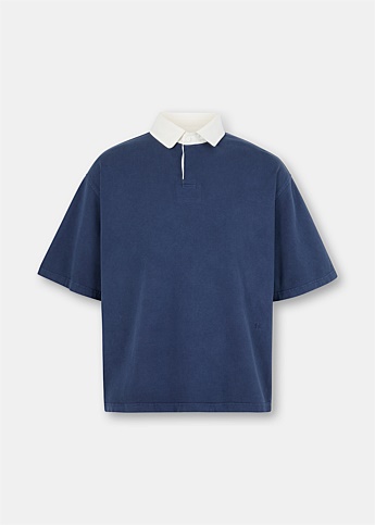 Navy Relaxed Jersey Polo