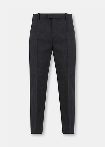 Black Structured Pleated Trousers