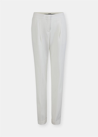 White Wool Tailored Pants