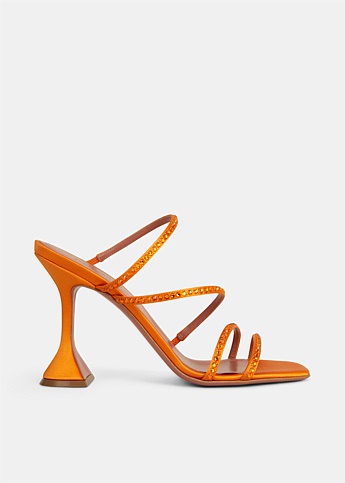 Orange Satin Naima Crystal Sandal