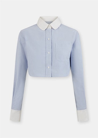 Light Blue Cropped Oxford Shirt