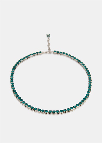 Emerald Crystal Tennis Necklace