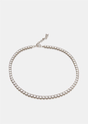 White Crystal Tennis Necklace