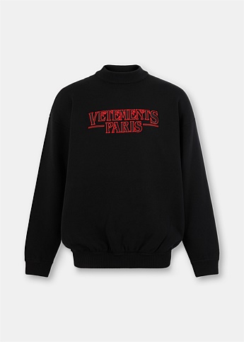 Black Paris Logo Sweater