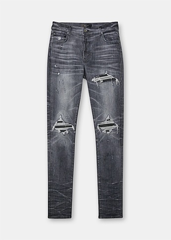 Grey MX1 Leather Jeans