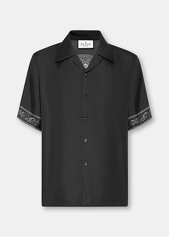 Black Paisley Short Sleeve Shirt