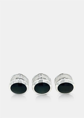 Silver Black Round Shape Buttons