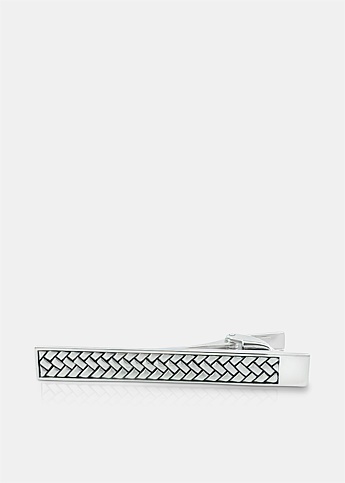 Silver Braided Detail Tie Bar