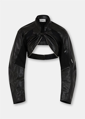 Black Cropped Biker Jacket