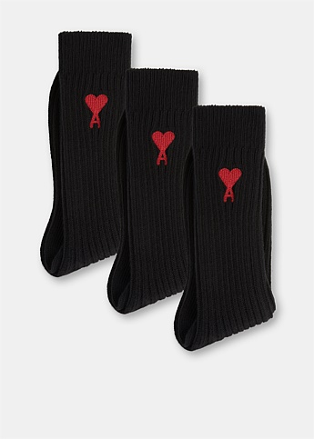Black Ami de Coeur 3PK Socks