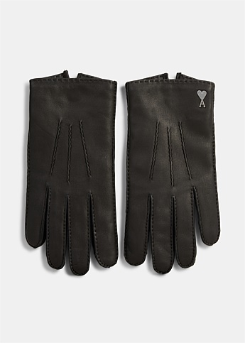Black Ami de Coeur Leather Gloves