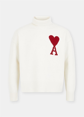 Off White Ami de Coeur Turtleneck Knit Sweater