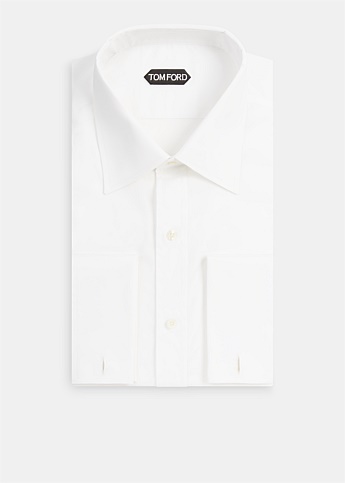 White Stretch Poplin Classic Shirt