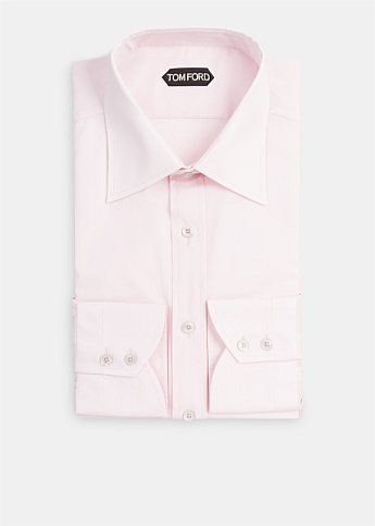 Pink Stretch Poplin Classic Shirt
