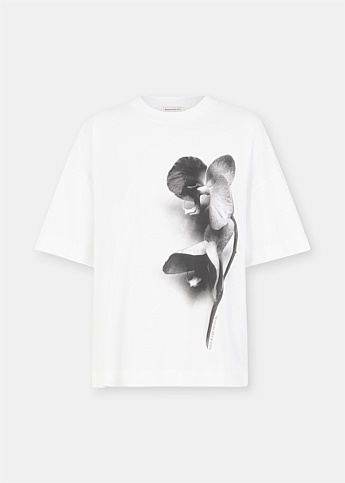 White Photographic Orchid T-Shirt